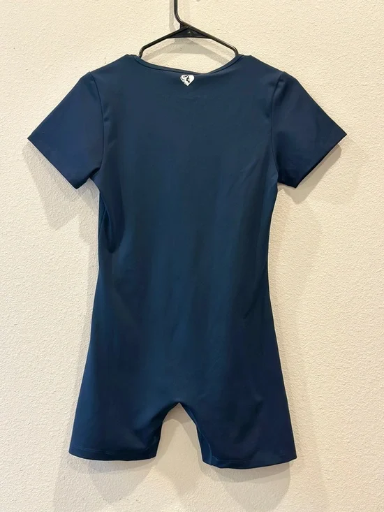 Women’s Best Navy Blue Short Sleeve Unitard - Picture 2 of 6